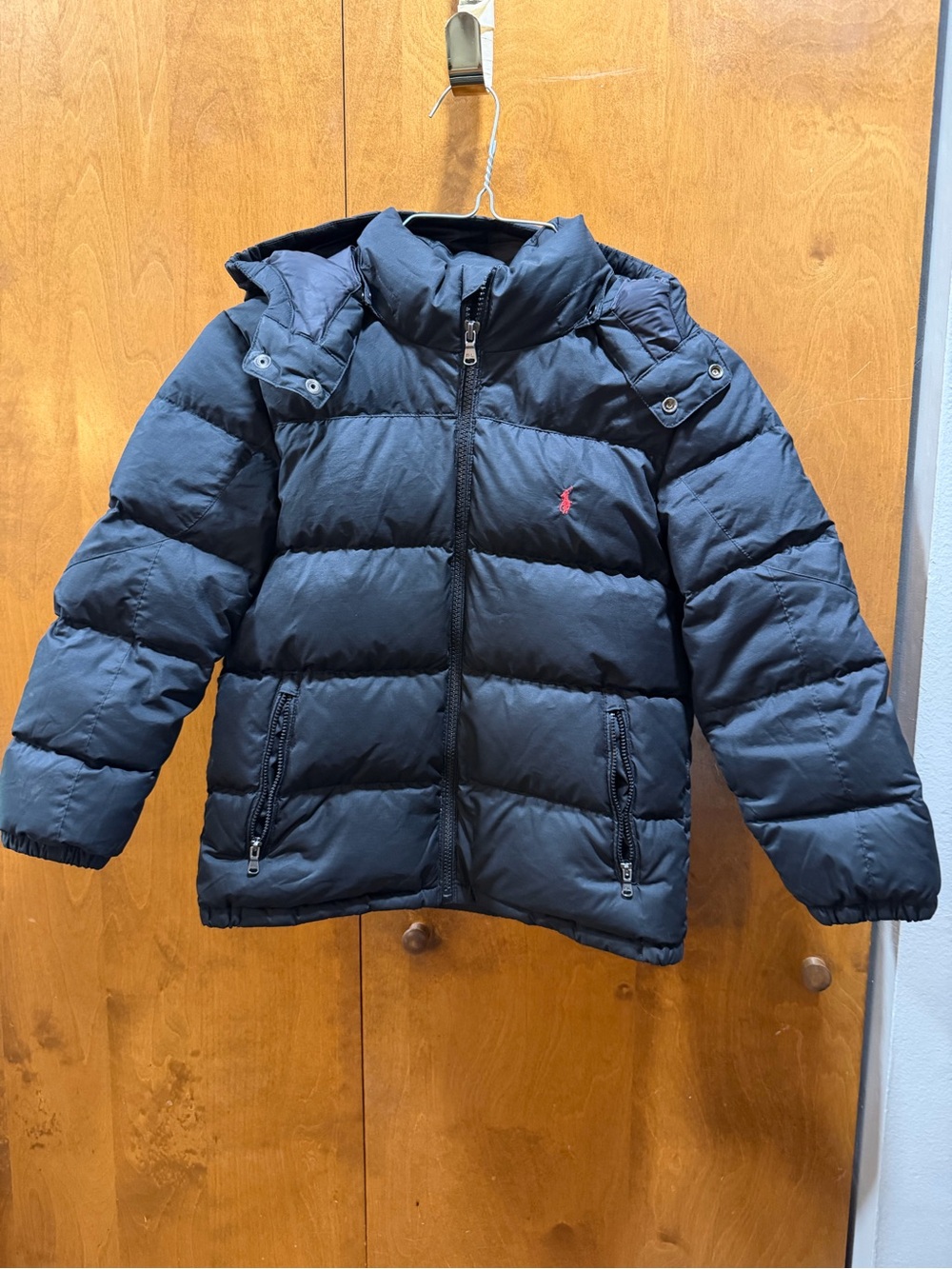 Ralph Lauren Kids Black Puffer Jacket with Hood